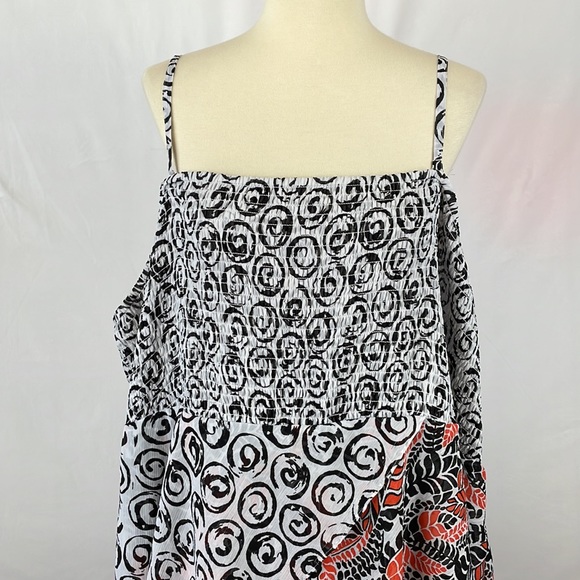 Lane Bryant Smocked Ruffle Boho Chiffon Sundress w/Removable Straps - Size 26 - Picture 2 of 15